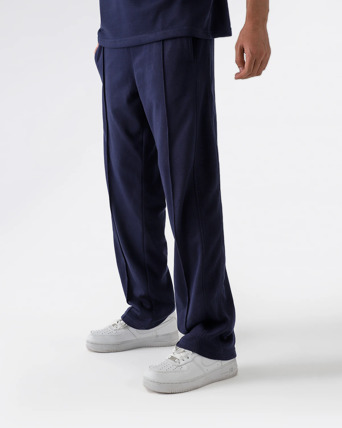 Navy Pleated Trouser