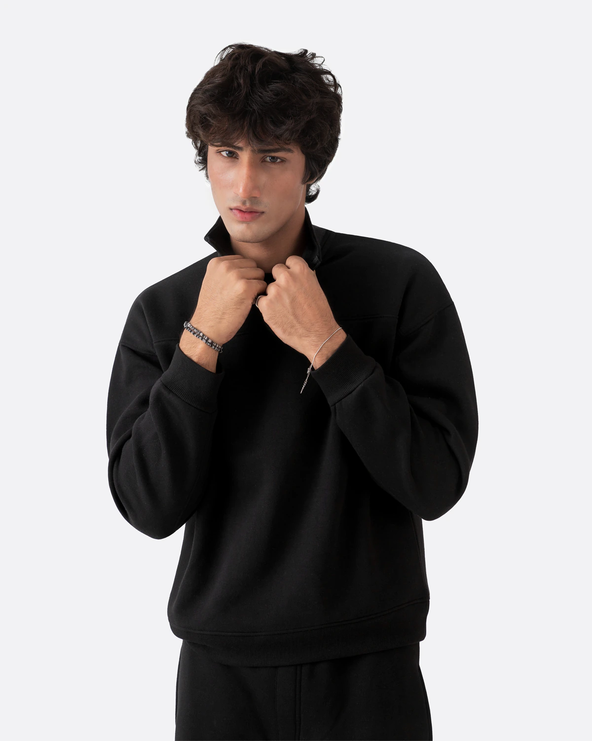 Zip Neck Polo | Black