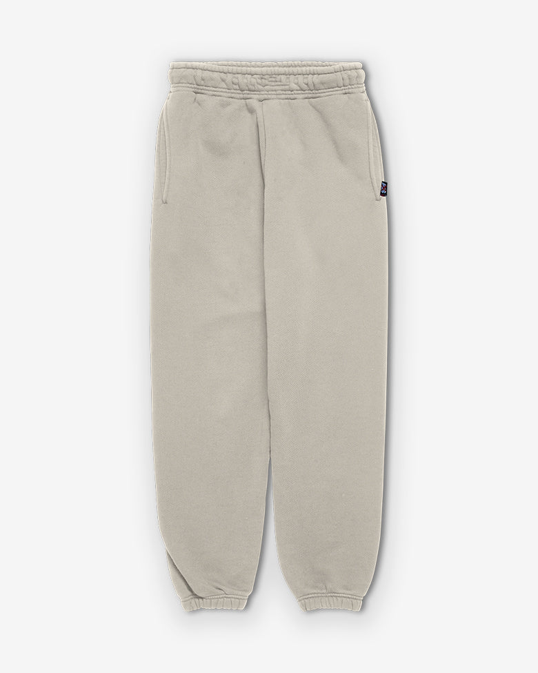 Beige summer terry trousers: tailored front cut
