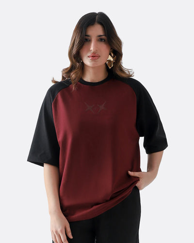 Star Raglan Tshirt | Maroon
