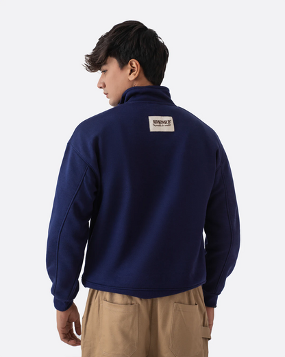 Zip Neck Polo | Navy