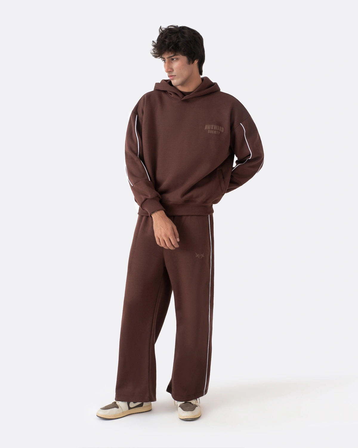 Piping Hoodie | Brown