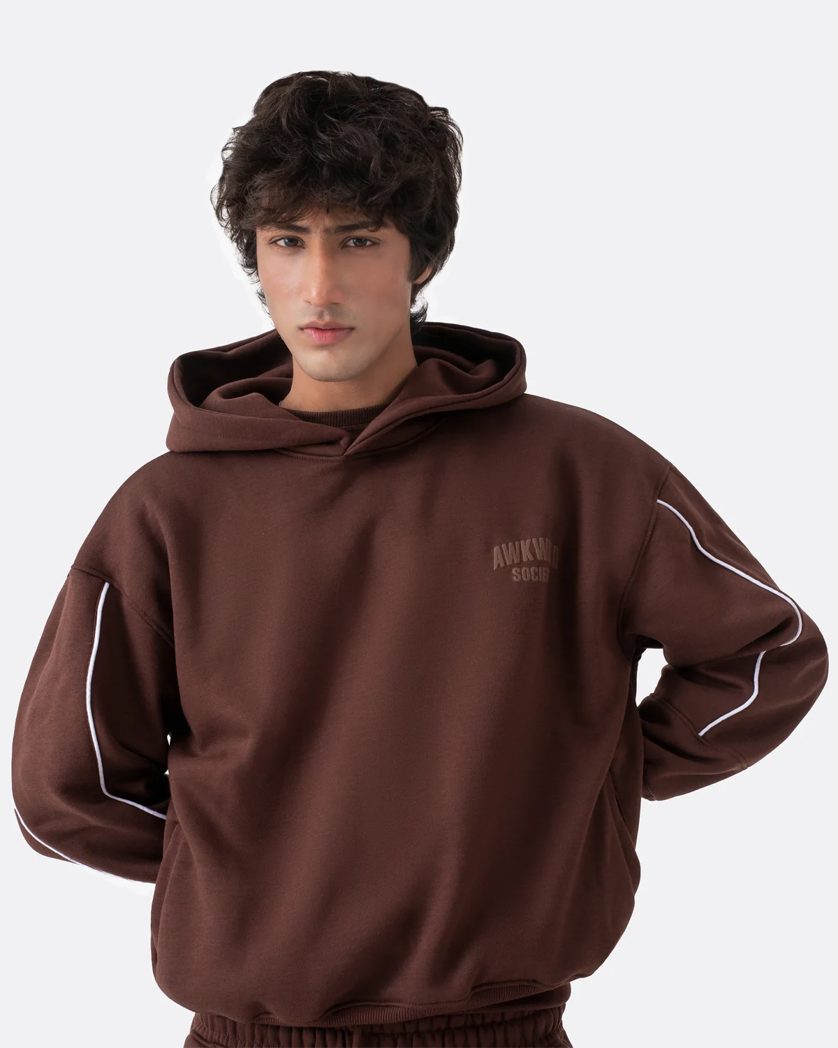 Piping Hoodie | Brown