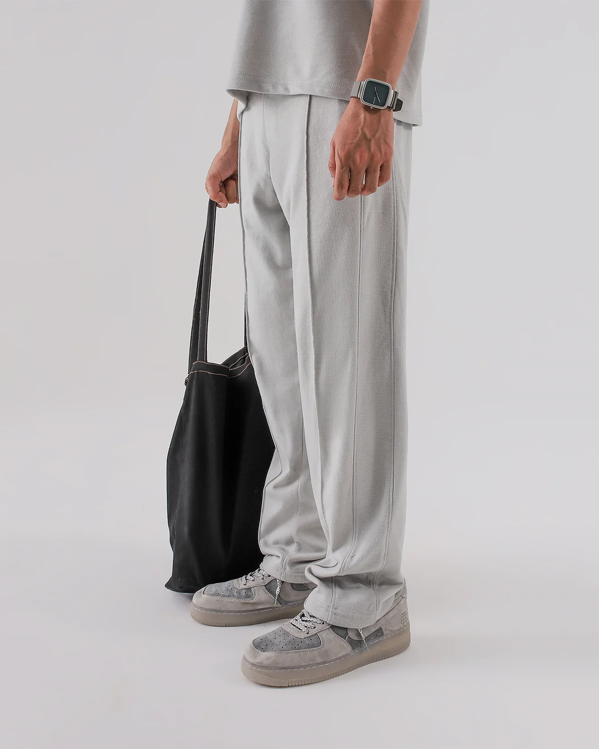 Grey Pleated Trouser