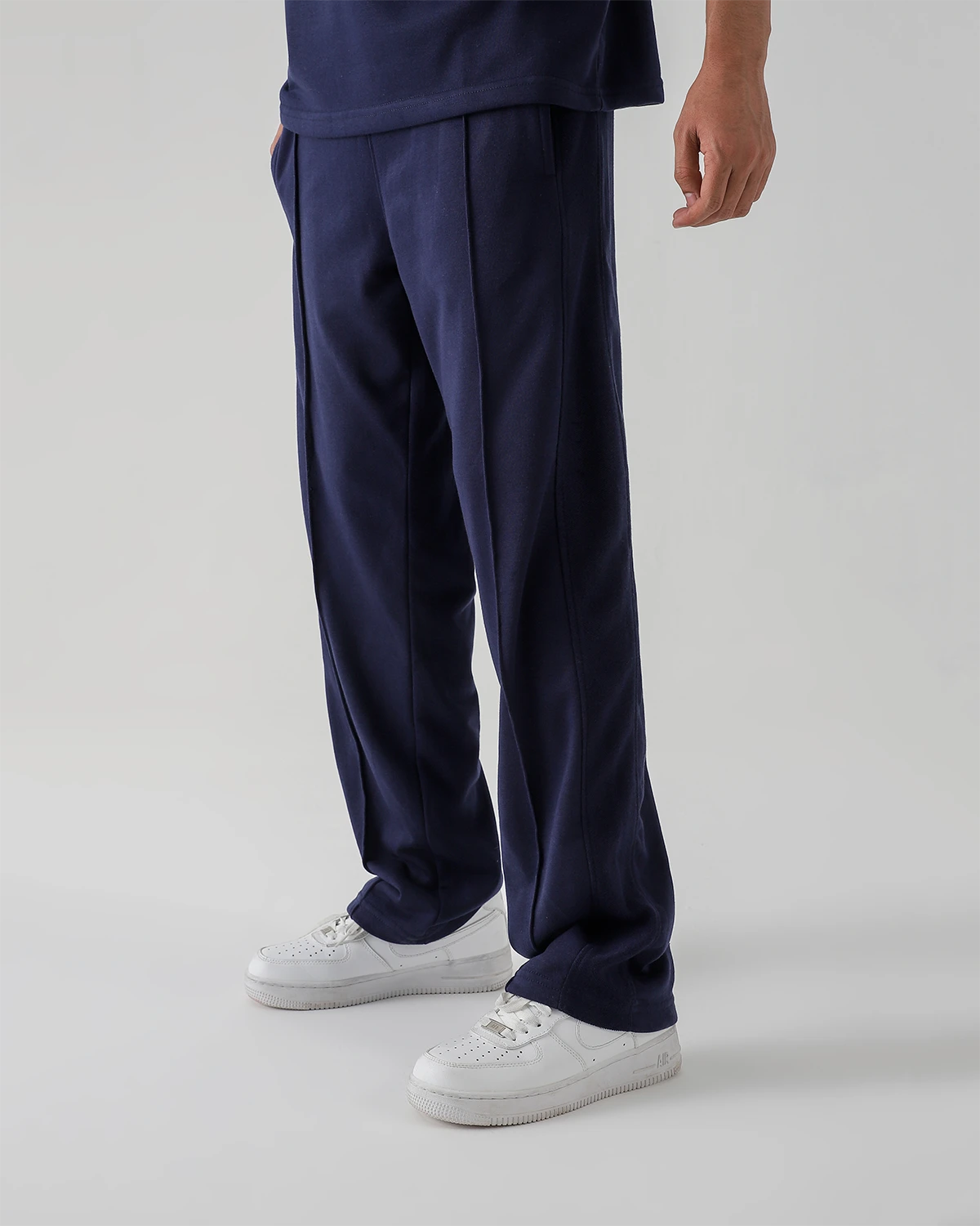 Navy Pleated Trouser