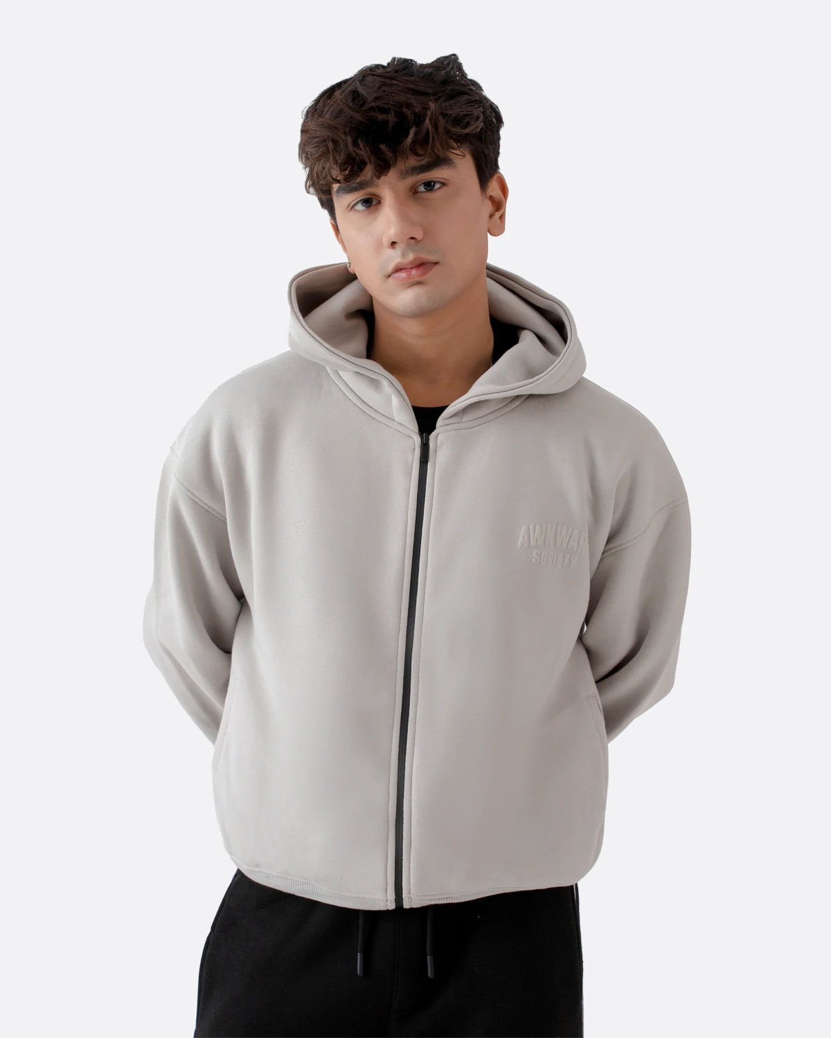 Grey Oversize Zipper