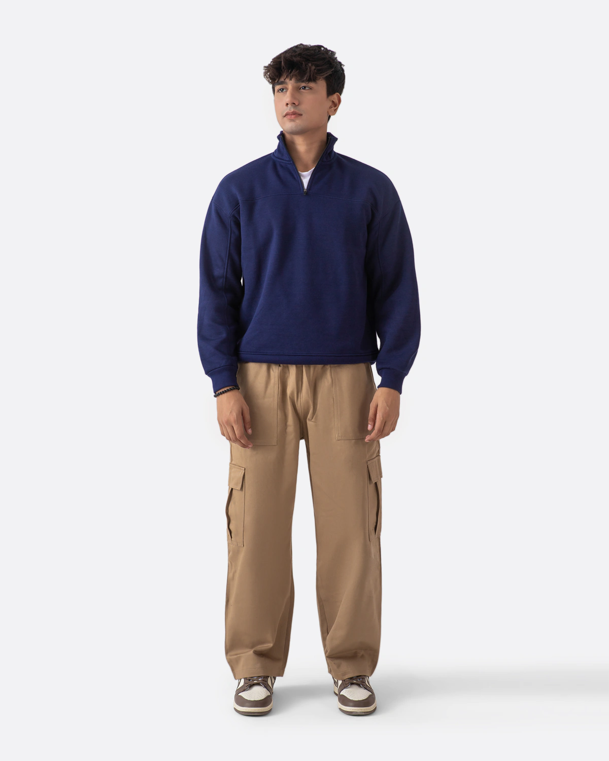 Zip Neck Polo | Navy