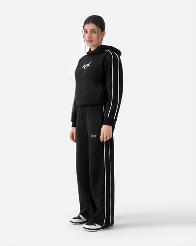 Crop Piping Hood | Black