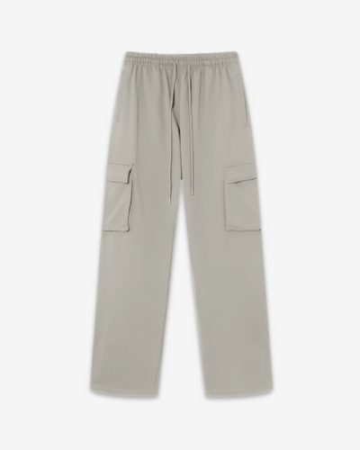 Beige terry cargo trousers: front bellowed pockets